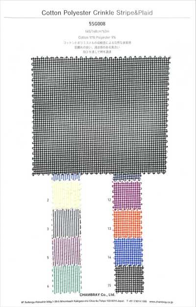 5SG008 Cotton/Polyester Nhăn Kẻ Sọc & Kẻ ô