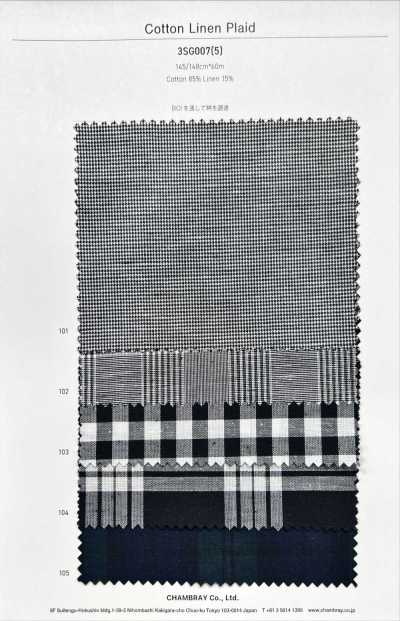 3SG007(5) Kẻ Caro Cotton/linen