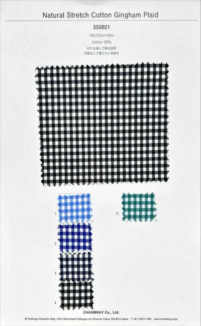 3SG021 Vải Cotton Kẻ Gingham Co Giãn Tự Nhiên