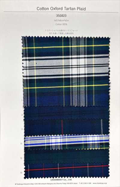 3SG023 Vải Cotton Oxford Kẻ Caro Tartan