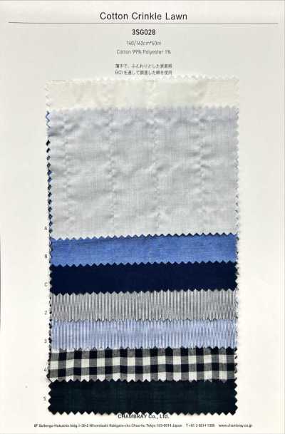 3SG028 Vải Cotton Nhăn Lawn