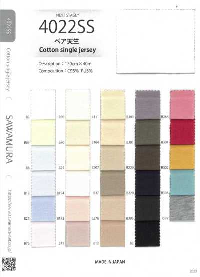 4022SS Vải Cotton Tenjiku Co Giãn