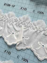 8106-1F Ren / Đăng Ten Bèo Cotton Kyowa Lace Ảnh phụ