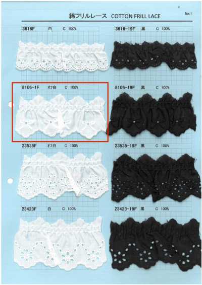 8106-1F Ren / Đăng Ten Bèo Cotton