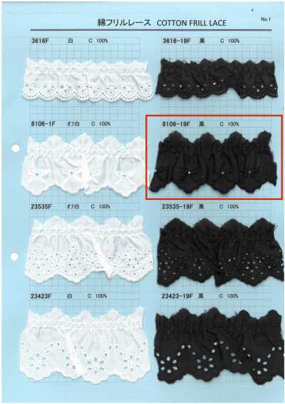 8106-19F Ren / Đăng Ten Bèo Cotton