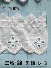 8265F Ren / Đăng Ten Bèo Cotton Kyowa Lace Ảnh phụ