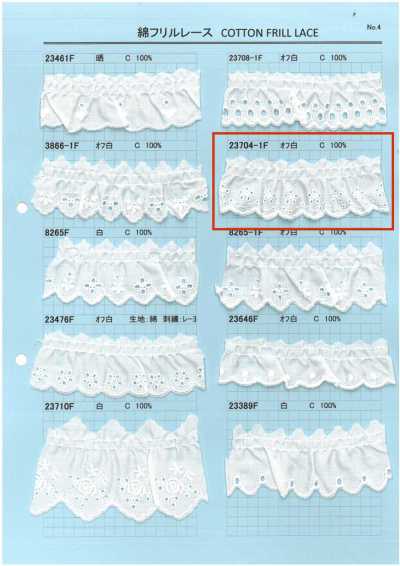23704-1F đăng Ten Bèo Cotton