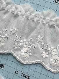 23709-1F Ren / Đăng Ten Bèo Cotton Kyowa Lace Ảnh phụ