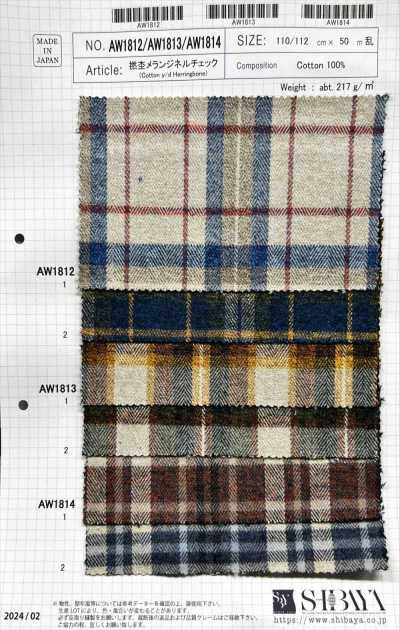 AW1814 Kẻ Caro Flannel Melange Sợi Xoắn