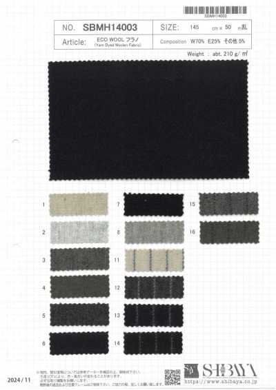 SBMH14003 Vải Flannel Len Sinh Thái