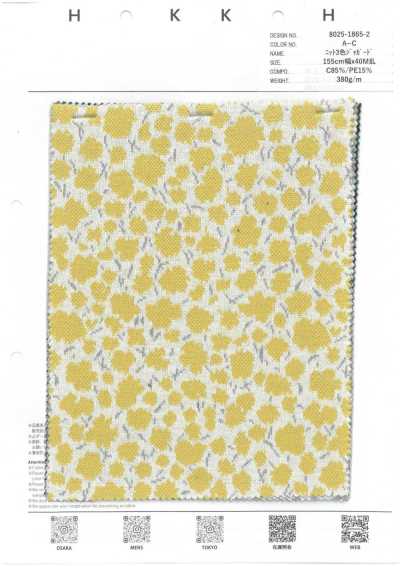 8025-1865-2 Vải Dệt Kim Jacquard 3 Màu Hoa Nhỏ Dày đặc