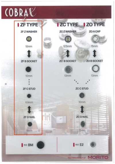 ZF-Z/B/C/D COBRAX® ZF 4 Bộ (đế Trang Trí/ổ Cài/chốt/ty)