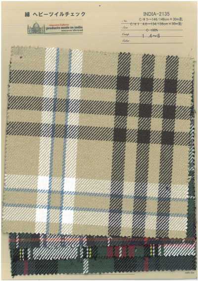 INDIA-2135 Cotton Heavy Twill Kẻ Caro