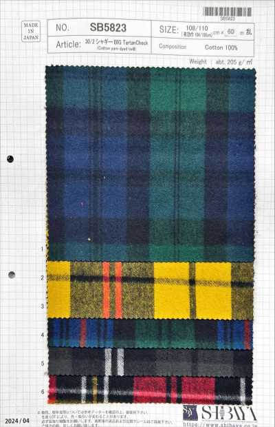 SB5823 30/2 Lông Xù Tartan Kẻ Caro Lớn