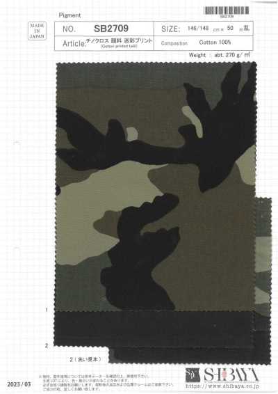SB2709 Vải Chino In Rằn Ri Pigment
