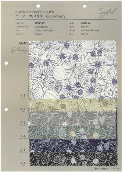 850512 SEVENBERRY® Vải Cotton Lawn Crystal Goldenberry