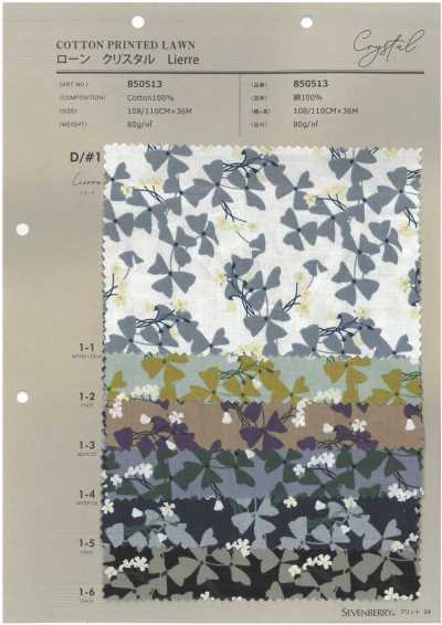 850513 SEVENBERRY® Vải Cotton Lawn 60 Crystal Rielle