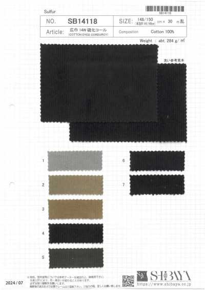 SB14118 Corduroy Nhuộm Lưu Huỳnh Khổ Rộng 14W