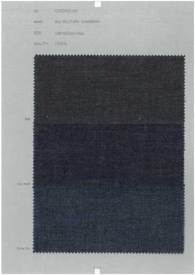 COD2002-03 Vải Chambray Quân Sự 8oz
