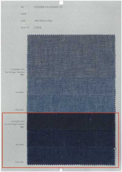 COD2927-03 5oz Vải Chambray Full Indigo