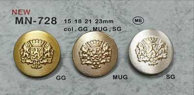 MN-728 Cúc Kim Loại Huy Hiệu, Chân Sau, Không Viền