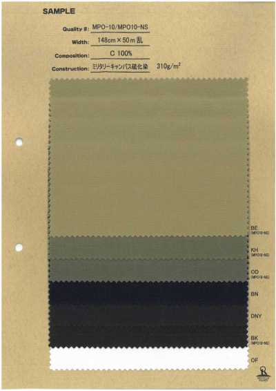 MPO-10 Vải Bố Canvas Quân đội Nhuộm Lưu Huỳnh