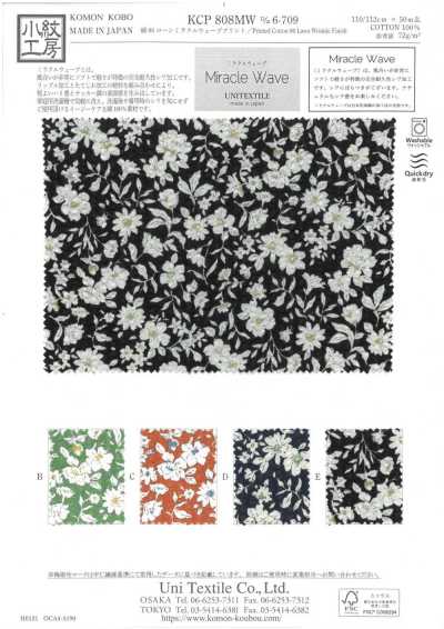 KCP808MW-D6-709 Vải Cotton 80 Lawn In Họa Tiết Miracle Wave