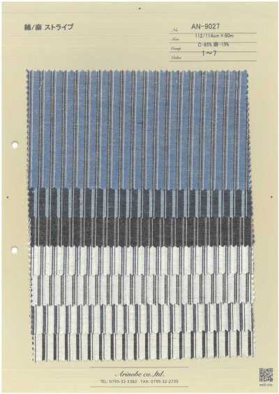AN-9027 Kẻ Sọc Cotton Sợi Gai