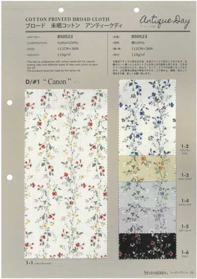 850523 SEVENBERRY® Vải Broadcloth Cotton Chưa Tẩy Trắng Antique De Canon