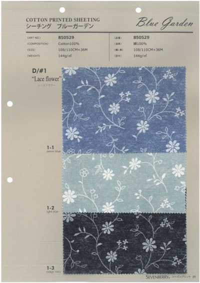 850529 SEVENBERRY® Vải Mộc Blue Garden Hoa Ren