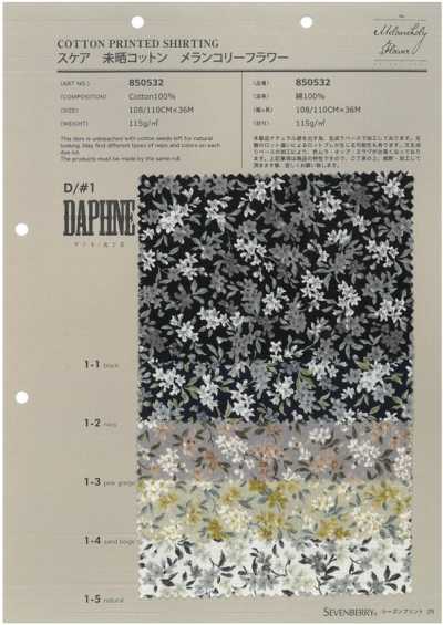850532 SEVENBERRY® Vải Sca Cotton Mộc Hoa Melancholy Daphne/hoa Trầm Hương