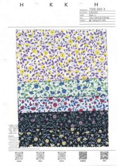 7026-600-4 Vải Cotton Lawn 60 Hoa Nhỏ Bo Tròn