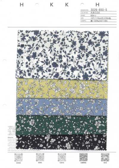 3026-650-5 Vải Cotton Lawn 60s Hoa Nhỏ đơn Sắc
