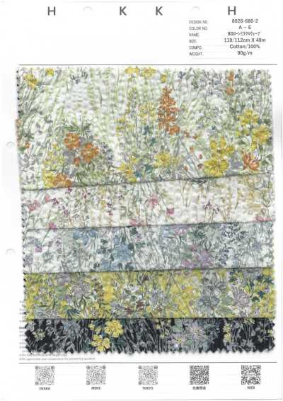 8026-680-2 Vải Cotton Lawn 80 Miracle Wave Hoa Bay