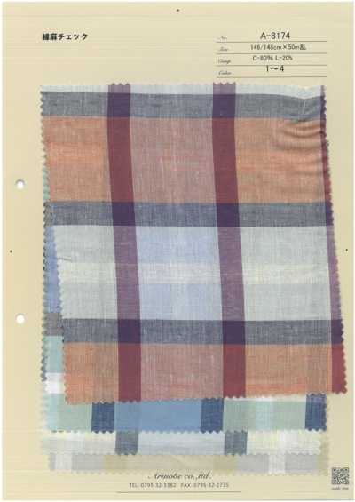 A-8174 Kẻ Caro Cotton Sợi Gai