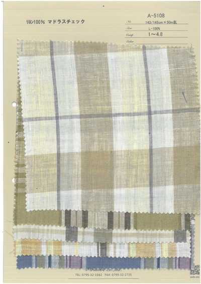 A-5108 Lanh 100% Kẻ Caro Madras