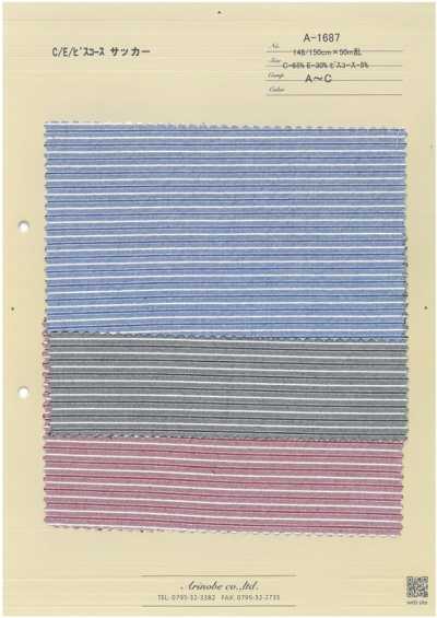 A-1687 Vải Sọc Nhăn C/E/viscose