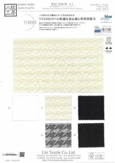 KYC859-W-D1 T/C. Nhuộm Sợi Co Giãn Jacquard