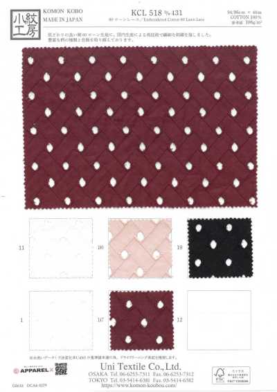 KCL518-D431 Vải Cotton Lawn 60 Ren