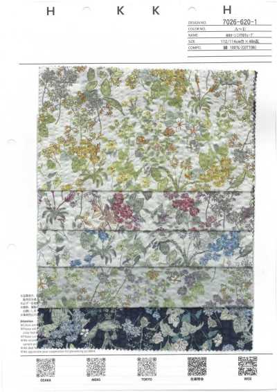 7026-620-1 Vải Cotton Lawn 80 Miracle Wave Họa Tiết Hoa Nhỏ Thực Vật