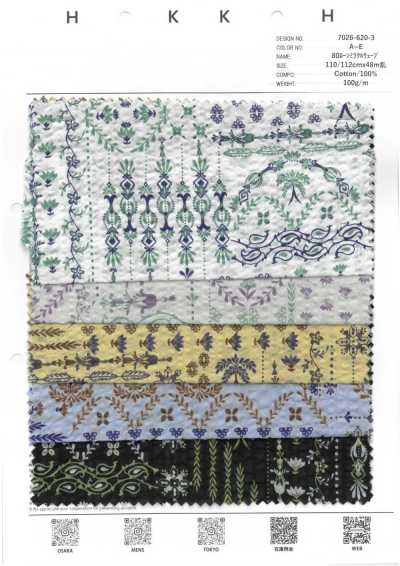 7026-620-3 Vải Cotton Lawn 80s Miracle Wave Họa Tiết Trang Trí