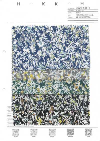 3026-655-1 Vải Cotton Lawn 60 Hoa Nhỏ