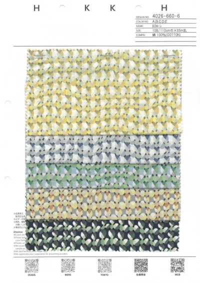 4026-660-6 Vải Cotton Lawn 60 Họa Tiết Hình Học