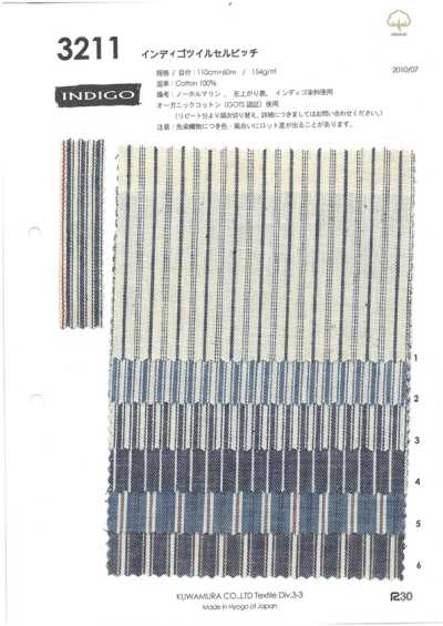 3211 Vải Chéo Indigo Selvedge