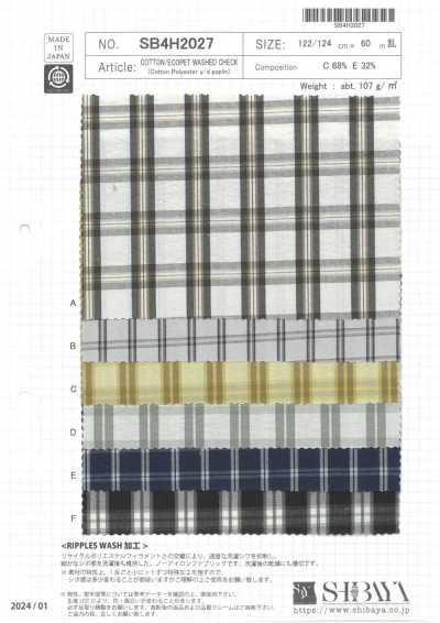 SB4H2027 Cotton & ECOPET Kẻ Caro Giặt