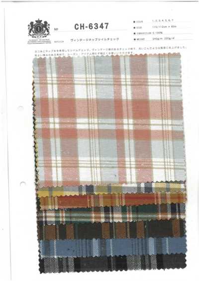 CH-6347 Twill Neps Vintage Kẻ Caro