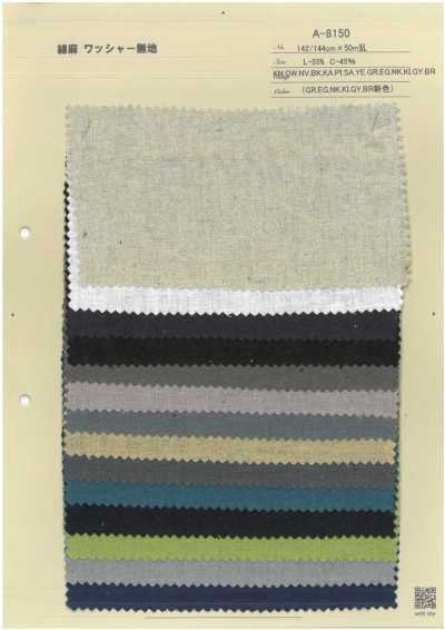 A-8150 Vải Trơn Không Hoạ Tiết Cotton Và Sợi Gai Xử Lý Giặt