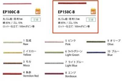 EP150C-B Dây Thun Cotton 1.5MM