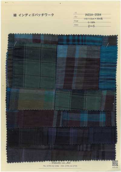 INDIA-2084 Cotton Indigo Chắp Mảnh