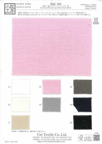 KKC485 Vải Cotton 40 Gạc đôi, Xử Lý Washer, Nhuộm Tumbler